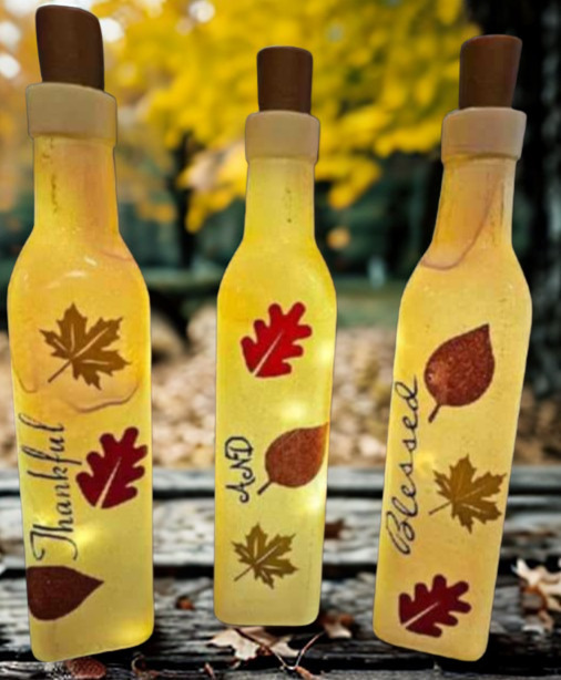 Painted Thanksgiving Bottles