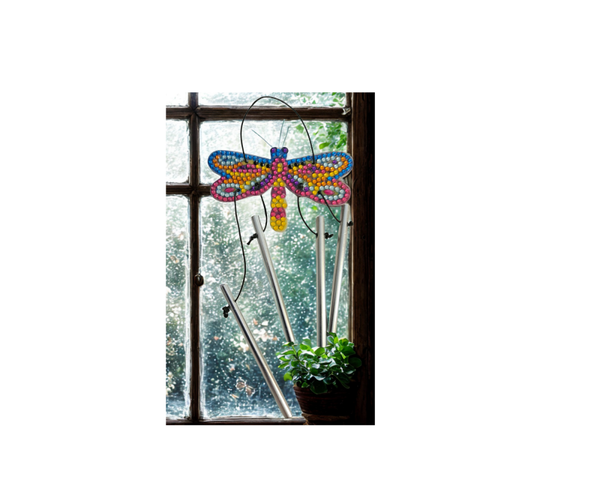 Diamond painted Dragonfly wind chime