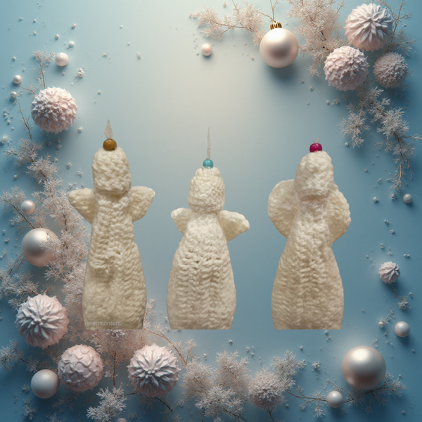 White crocheted Angel Ornament with bead halo