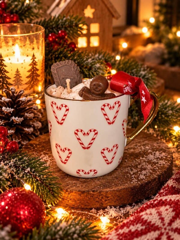 Christmas Tea in a Cup of Hearts