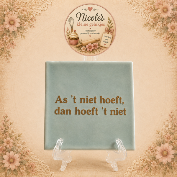 Tegeltje met tekst