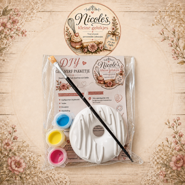 DIY Gips verfsetje Donut