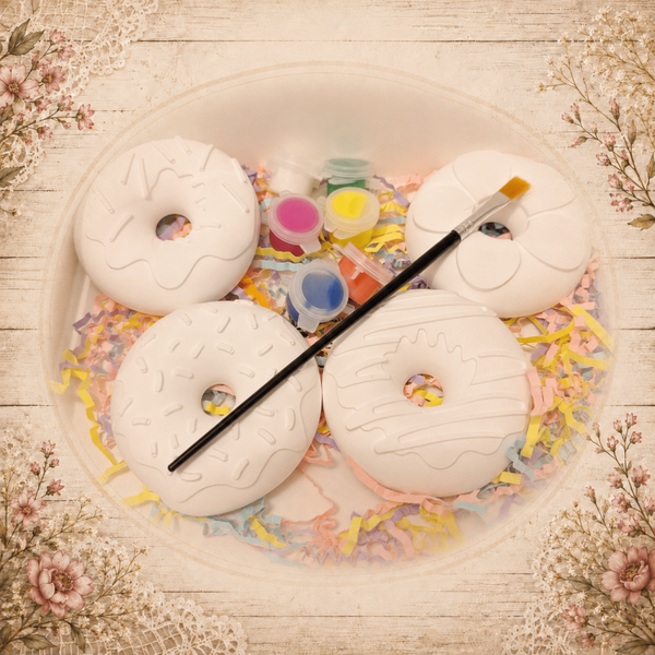 DIY Gips Verfset – Donutbox (4 Donuts)