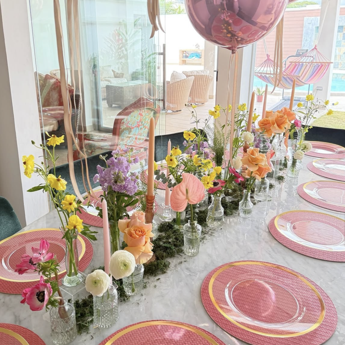 Set de 12 floreros de vidrio