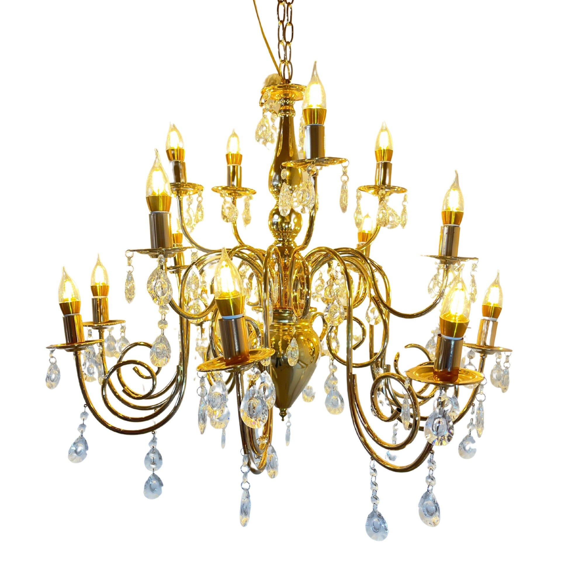 Chandelier dorado grande