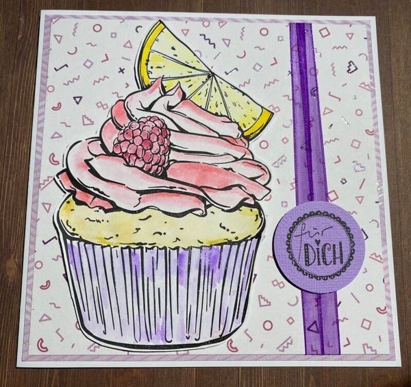 Geburtstag: Cupcake lila