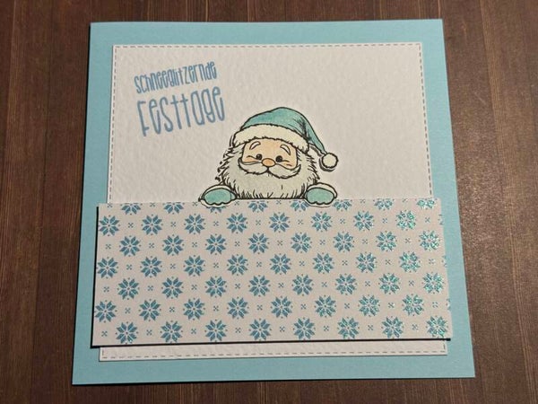 Weihnachten: Weihnachtsmann Willi - türkisblau