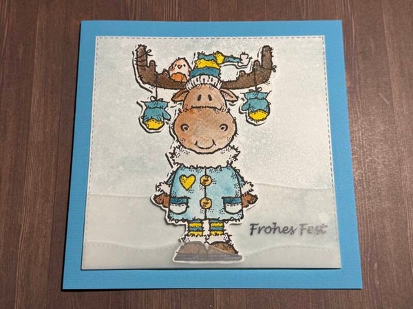 Weihnachten: Elch Maurice - hellblau