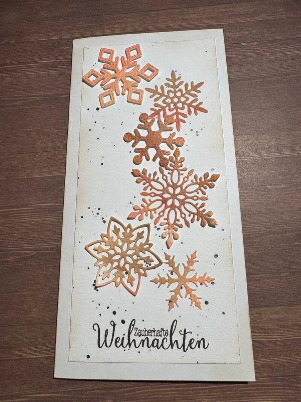 Weihnachten: Schneesternentanz korallenbraun