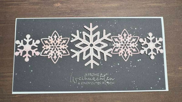 Weihnachten: Schneesterne in der Reihe - Rosatöne