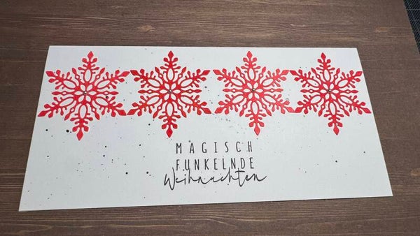 Weihnachten: Schneesterne in der Reihe - Rottöne