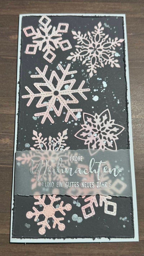 Weihnachten: Schneesternentanz Rosatöne