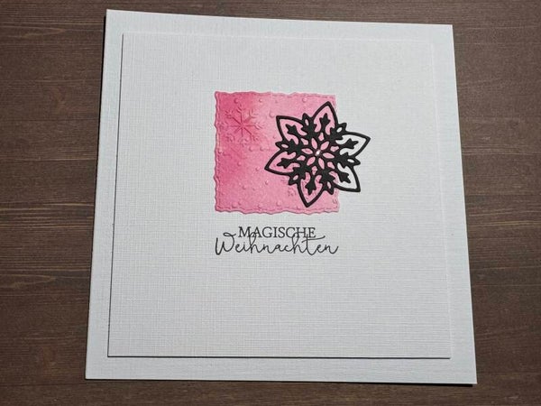 Weihnachten: Schneestern schwarz auf rosa - 4