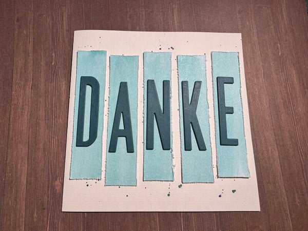 Danke: DANKE - gross in blautürkis
