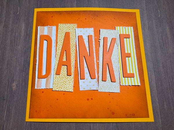 Danke: DANKE - gross in orangegelb