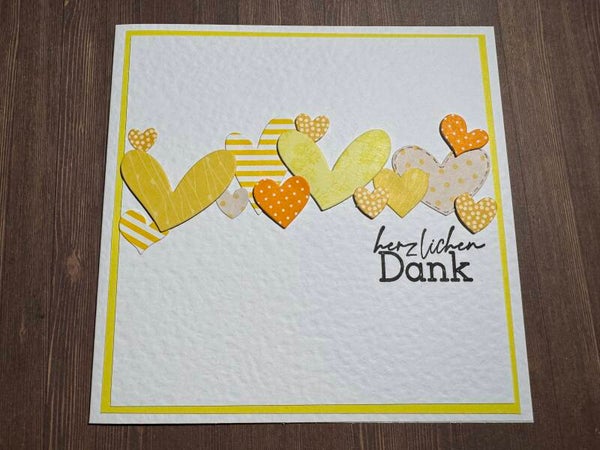 Danke: Herzen - gelb