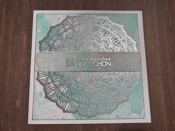 Danke: Mandala gross - hellblau