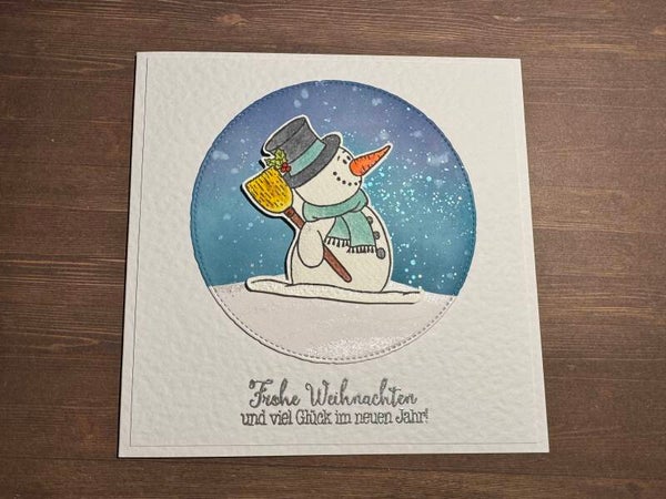 Weihnachten: Schneemann mit türkisem Schal