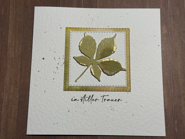 Trauer: Kastanienblatt - Trauer - Goldflakes