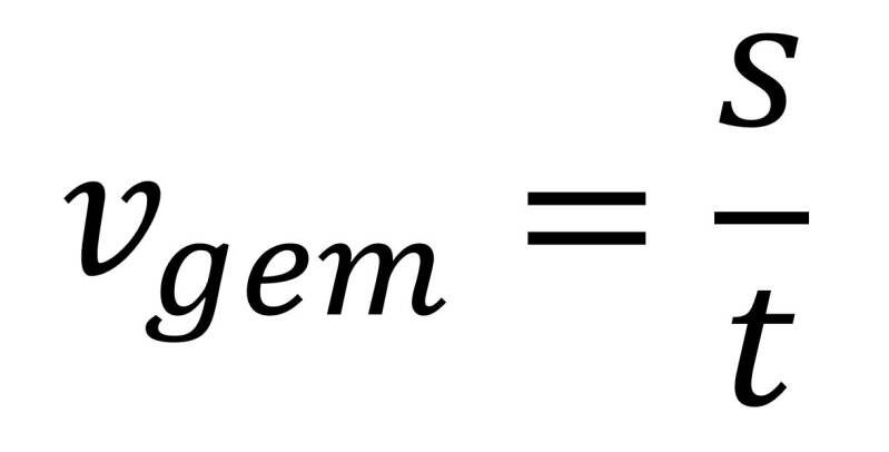 formule gemiddelde snelheid