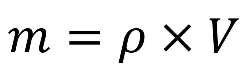 formule voor het berekenen van de massa met behulp van de dichtheid | natuurkundesite.nl