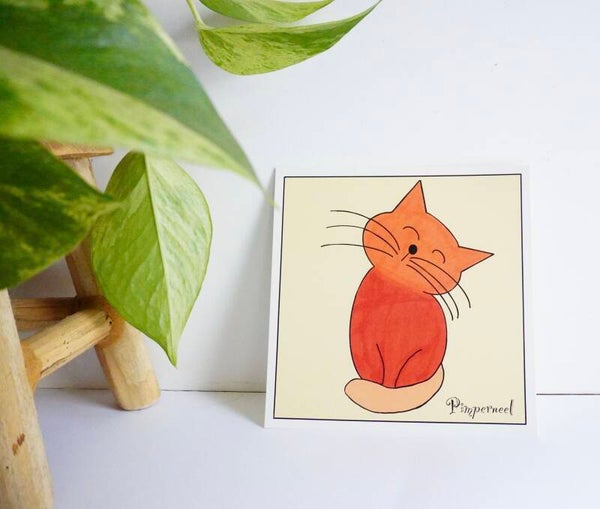 Kunstkaart kat Pimperneel