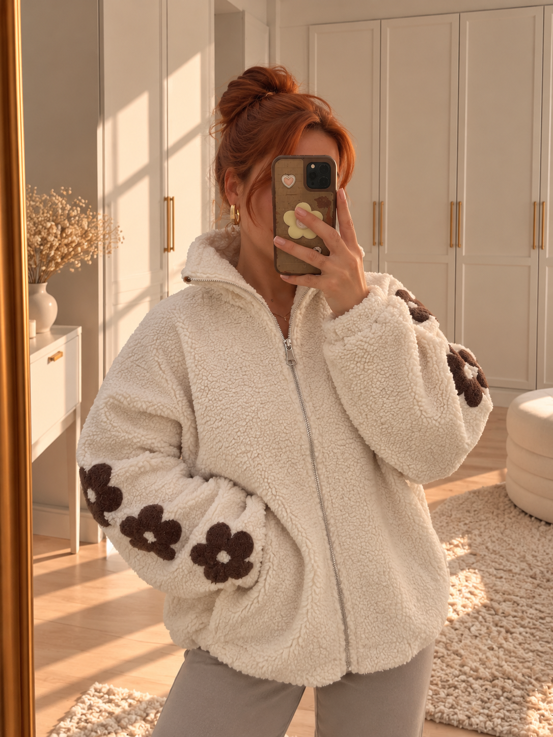Flower Cozy Teddyjacke