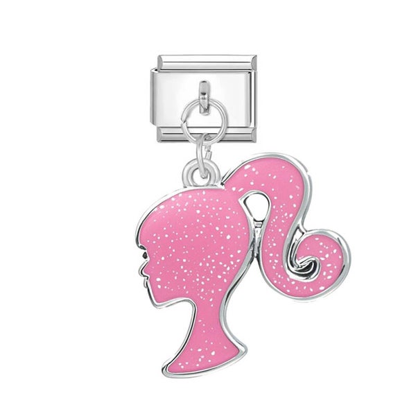 Pink Girl Silhouette Charm