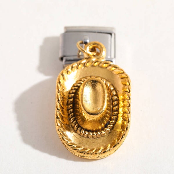 Golden Rodeo Hat Charm