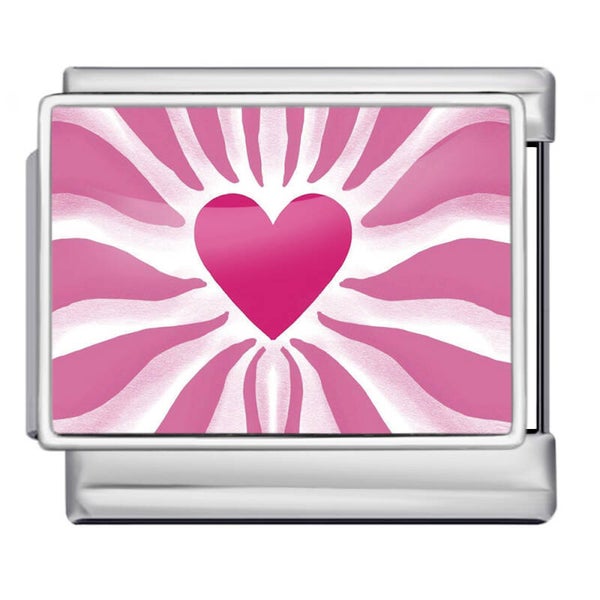 Pink Burst Heart Charm