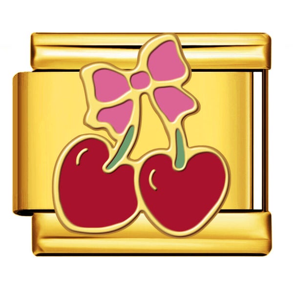 Golden Cherry Bow Charm