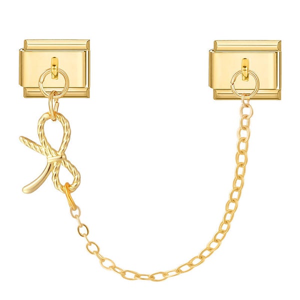 Golden Safety Bow Doppel-Charm