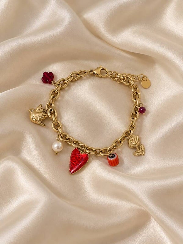 Edelstahl Charm Armband Amour