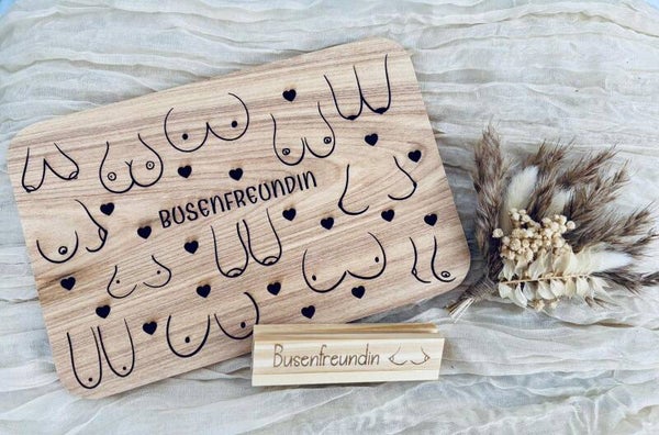Busenfreundin Set – Frühstücksbrett & Fotohalter
