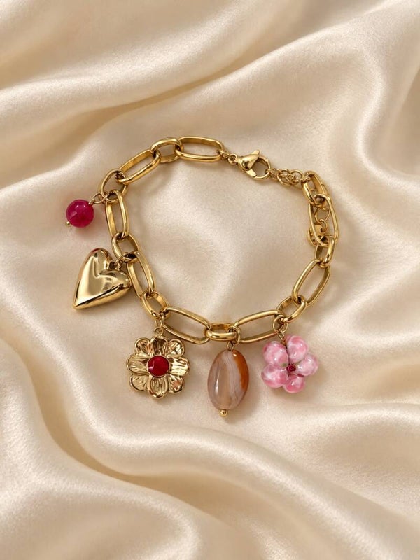 Edelstahl Charm Armband Blooming Love