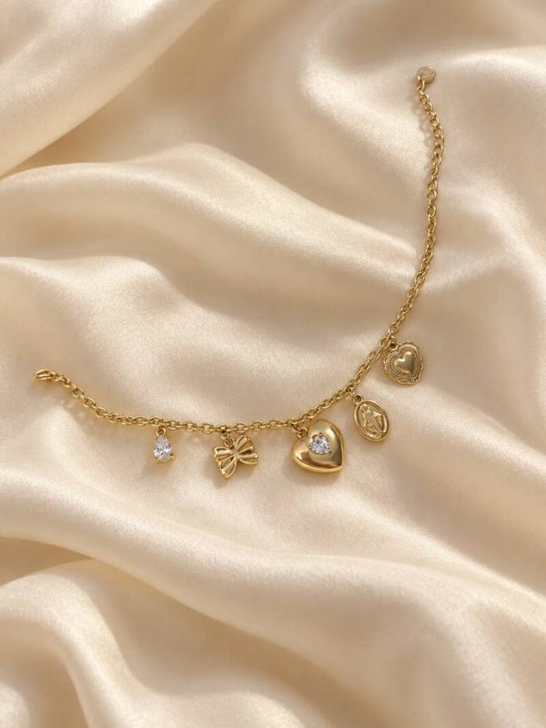 Edelstahl Charm Armband Golden Love