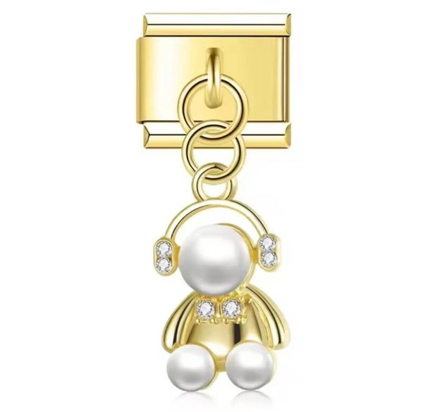 Golden Pearl Charm