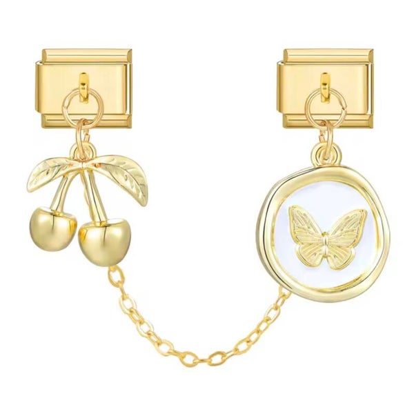 Cherry Butterfly Doppelcharm