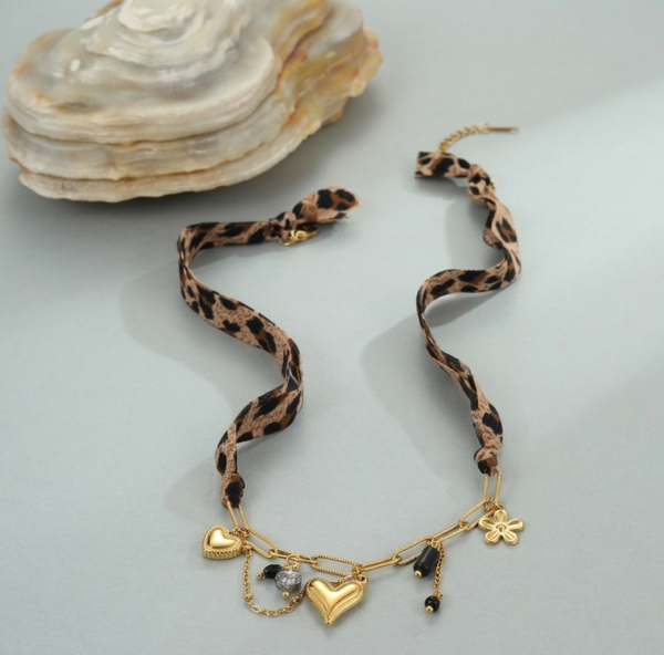Leopard Heart Choker