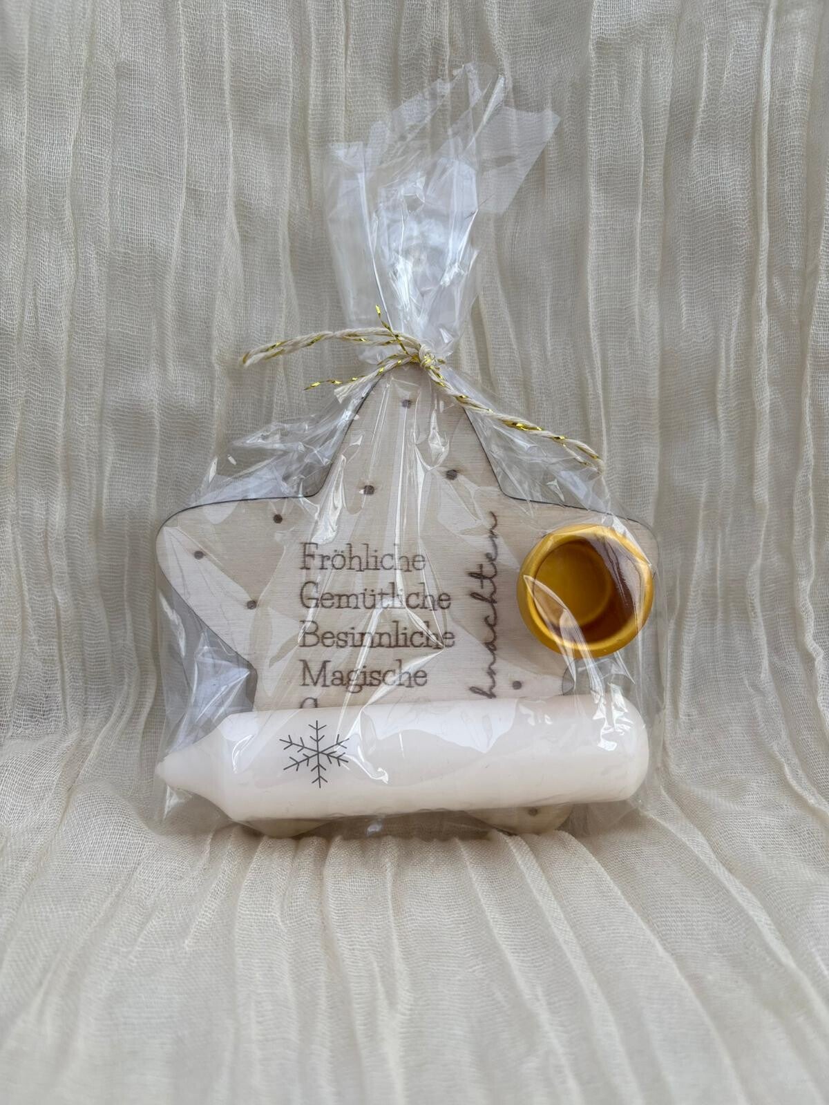 Holzstern mit Kerze – festliches Mini-Geschenk