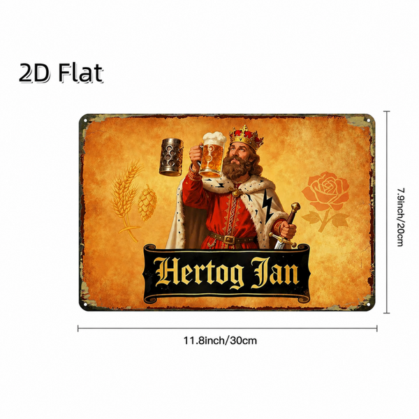 Hertog jan bord metaal ( 30 cm x 20 cm)
