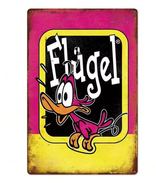 Flugel metalen bord ( 20 cm x 30 cm )