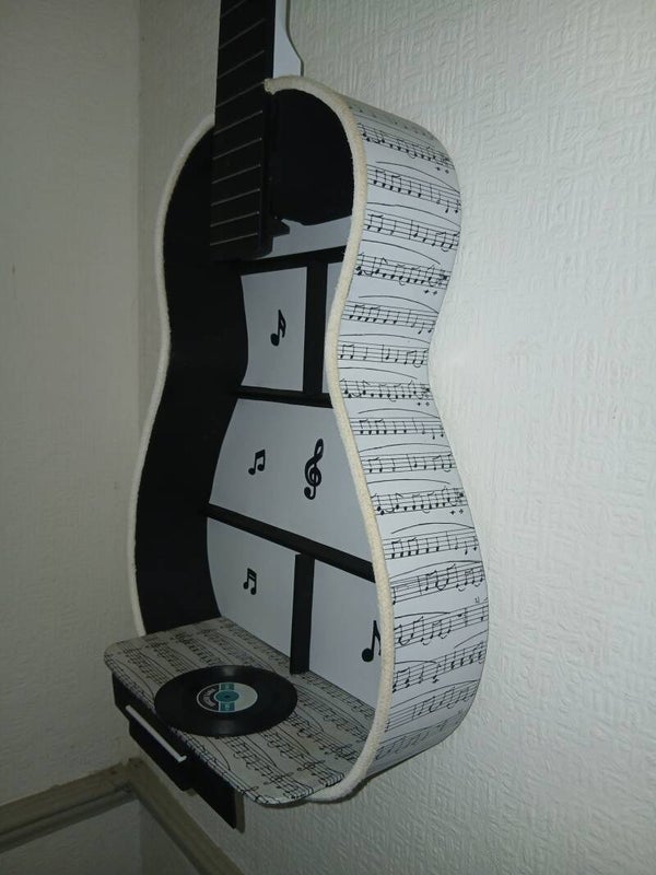 Unique musical themed guitar shelf