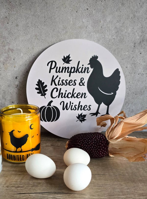 Herfst wandbordje met kip