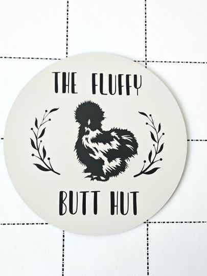 Kleine beschadiging Fluffy butt hut zijdehoen