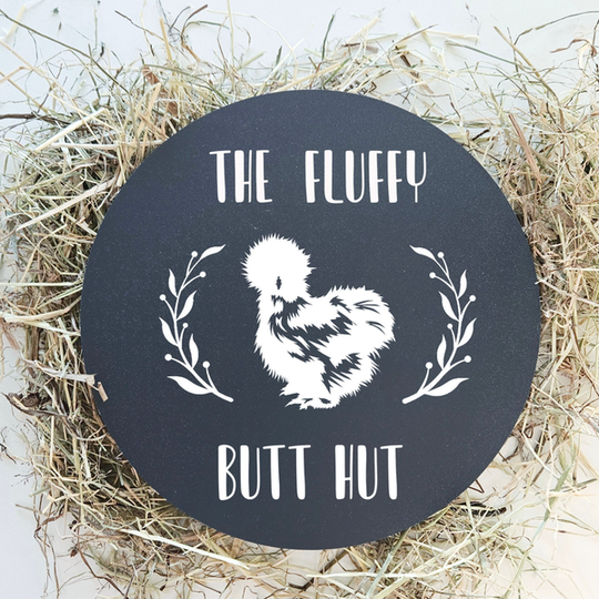 The fluffy butt hut silkie / zijdehoen bord
