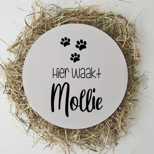 Hier waak ik hond/kat bord