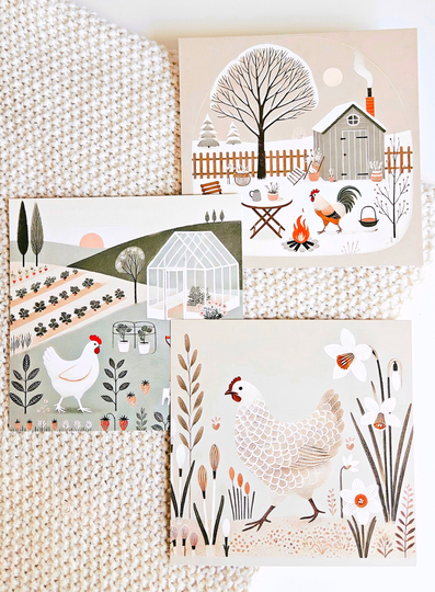 Seizoens kippen kaarten