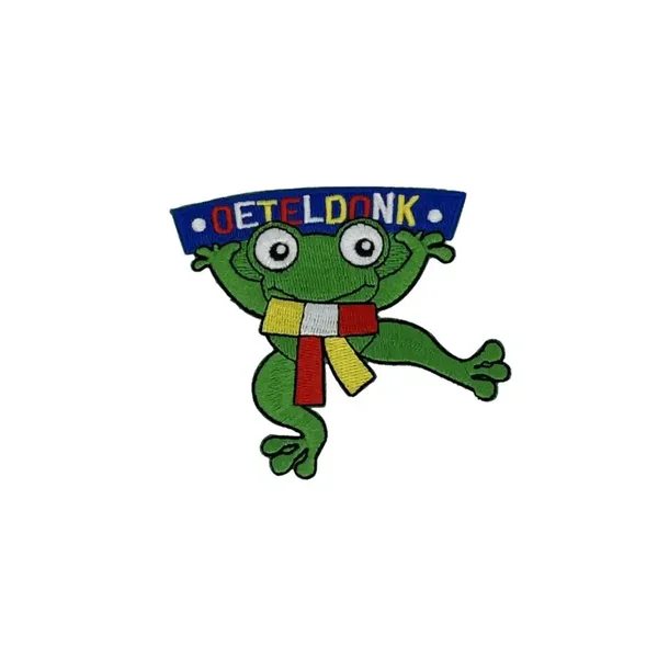 Kikker met sjaal oeteldonk in blauwDB170