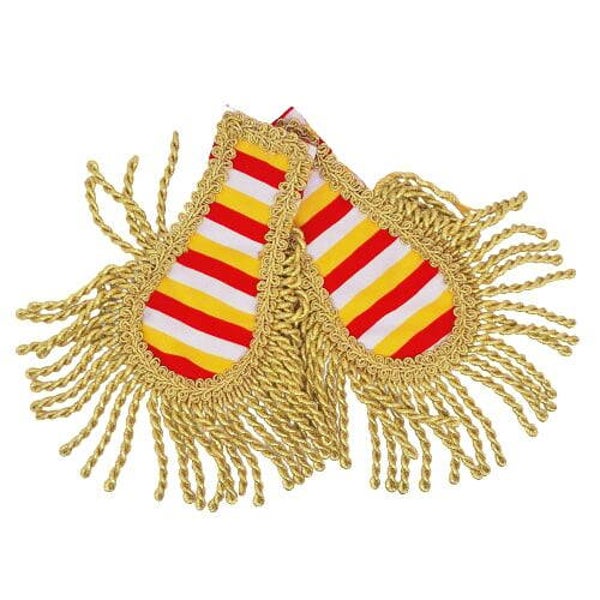 Oeteldonk set epauletten gestreept gouden franjes.